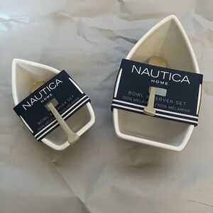 Nautica dip boat servers with oar spoons set of 2